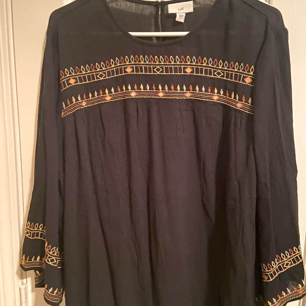 NWT J Jill Embroidered Blouse size Large